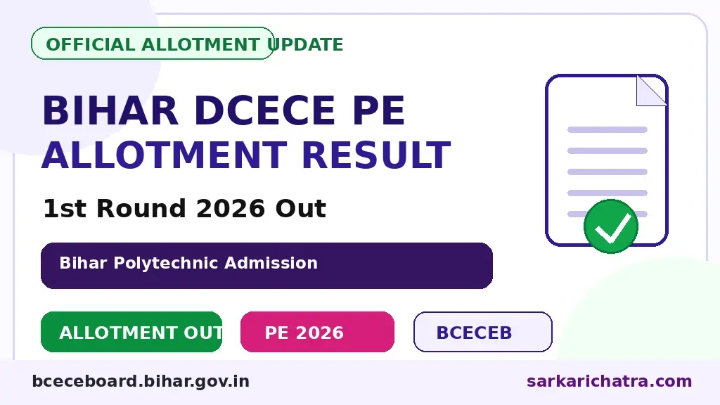 Bihar DCECE PE Allotment Result 2026