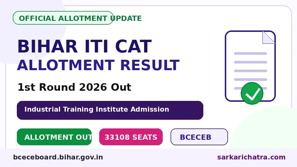 Bihar ITI CAT Allotment Result 2026