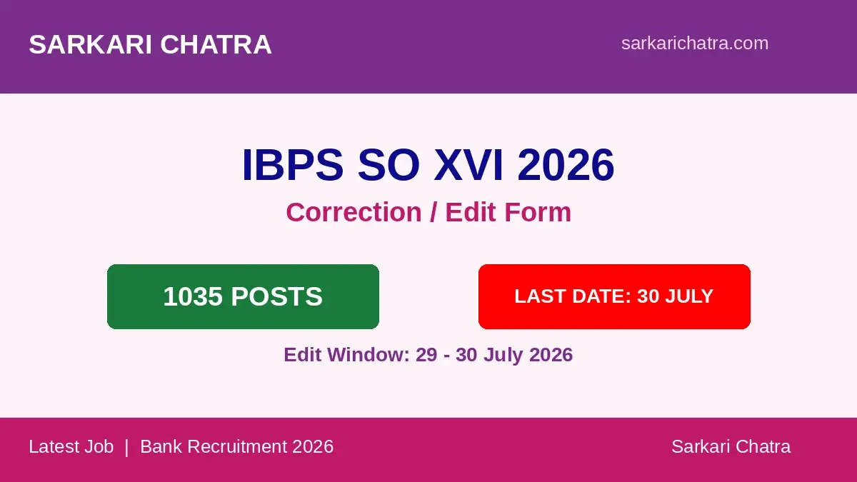 IBPS SO XVI 2026 Correction Featured Image