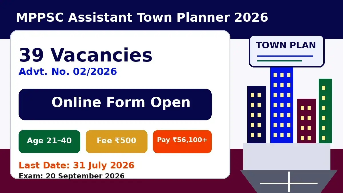 MPPSC Assistant Town Planner recruitment 2026 for 39 posts