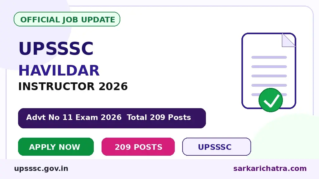 UPSSSC Havildar Instructor Recruitment 2026