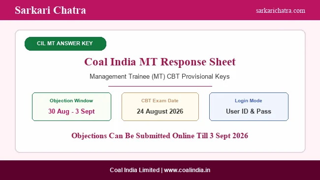 Coal India MT Response Sheet and Objection Window