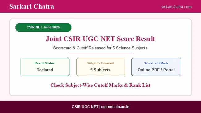 CSIR UGC NET Result 2026 and Cutoff