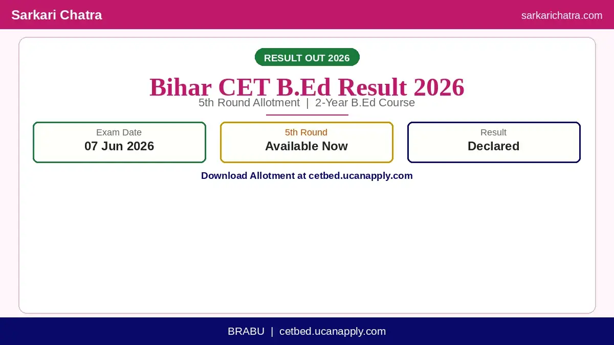 Bihar CET B.Ed 5th Round Allotment Result 2026 – Download Now