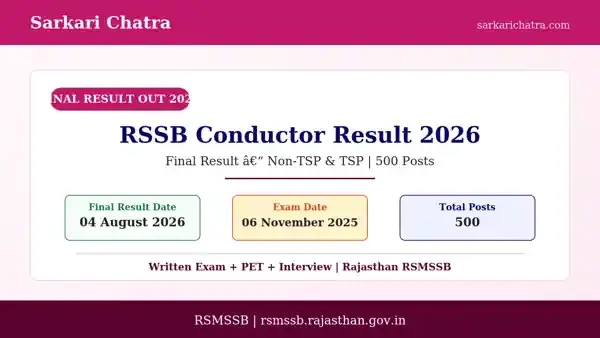RSSB Conductor Final Result 2026 Out – Download Non-TSP & TSP Result PDF