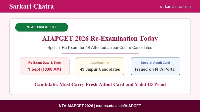 AIAPGET 2026 Re-exam Today for 49 Affected Jaipur Candidates