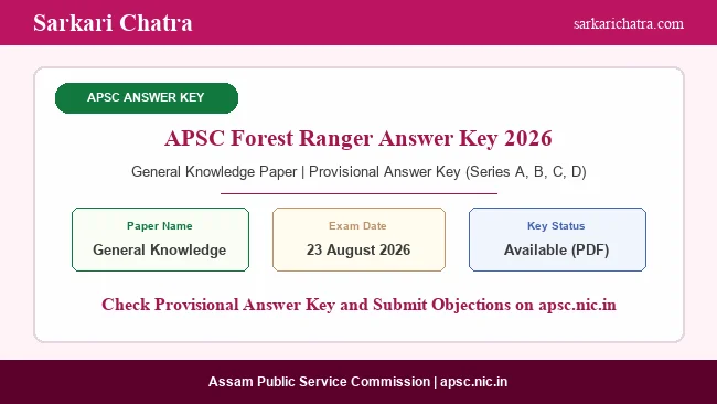 APSC Forest Ranger Answer Key 2026 Out for General Knowledge