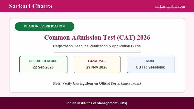 IIM CAT 2026 extended registration deadline verification banner