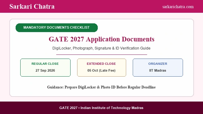 GATE 2027 documents required DigiLocker photo signature ID checklist banner