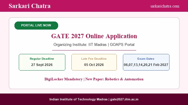 GATE 2027 Registration Starts, Apply Online via DigiLocker