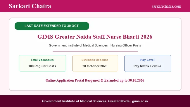 GIMS Noida Staff Nurse Recruitment 2026 Last Date Extended