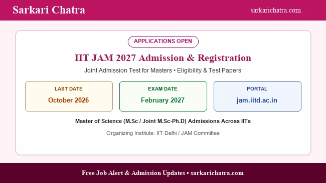 IIT JAM 2027 online registration eligibility and exam dates banner