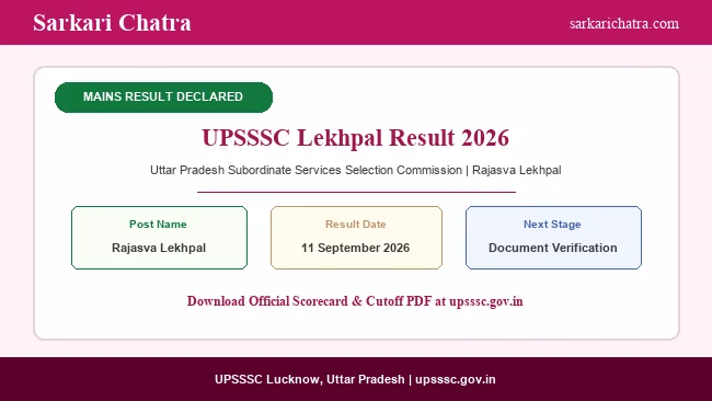 UPSSSC Lekhpal Result 2026