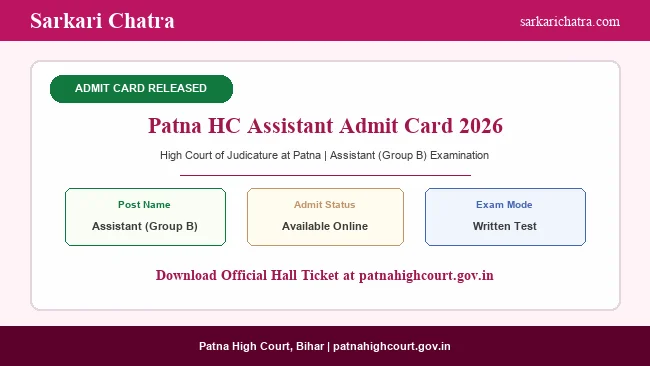 Patna High Court Assistant Admit Card 2026 - Out