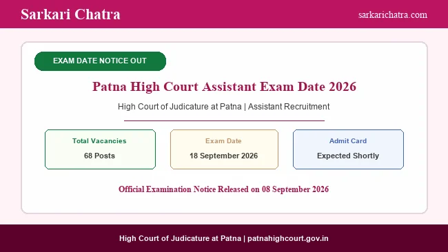 Patna High Court Assistant Exam Date 2026 Out for 68 Posts