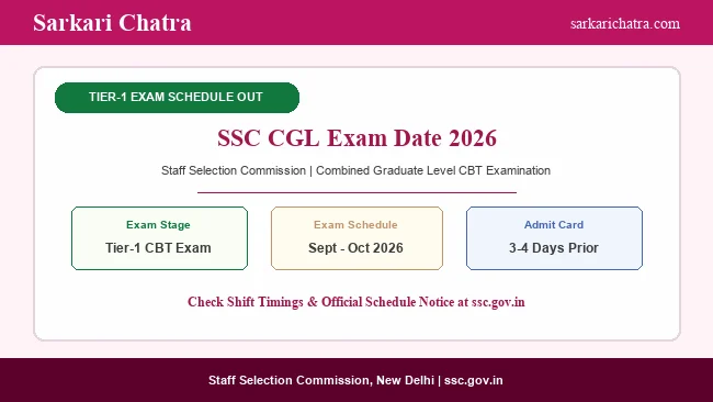 SSC CGL Exam Date 2026 - Out