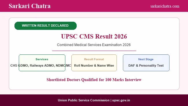 UPSC CMS Result 2026