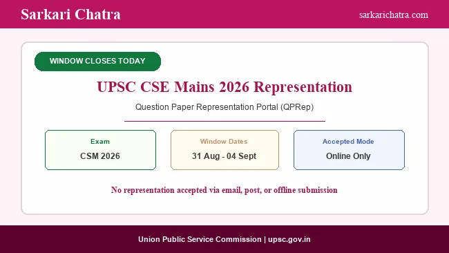 UPSC Civil Services Mains Question Representation Ends Today