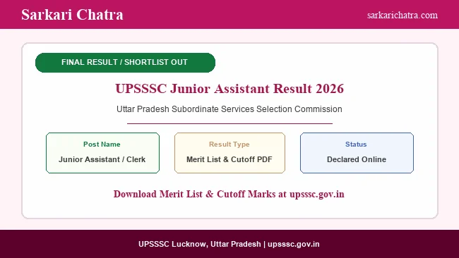 UPSSSC Junior Assistant Result 2026