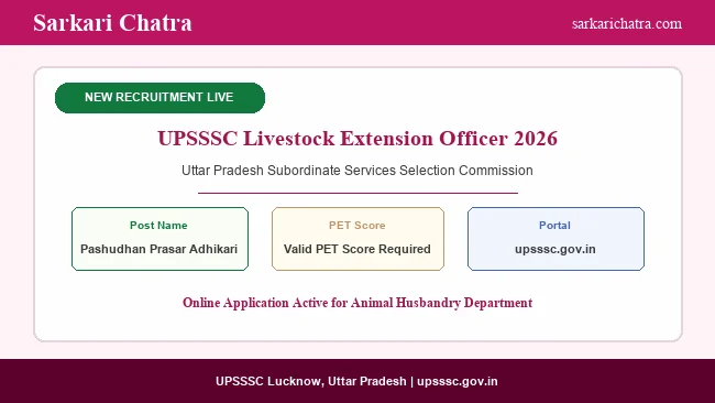 UPSSSC Livestock Extension Officer Recruitment 2026